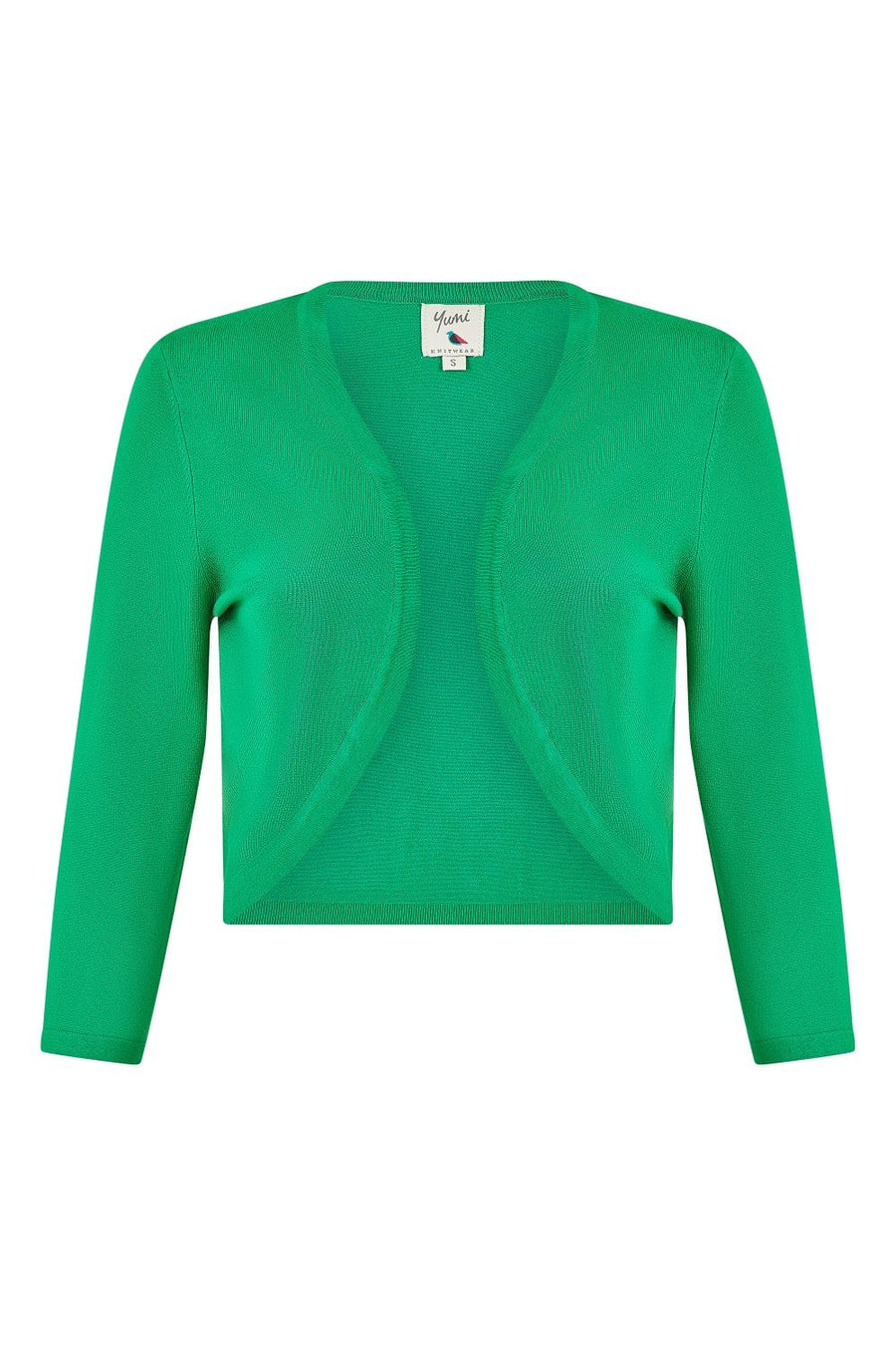 Yumi Green Knitted Curve Bolero