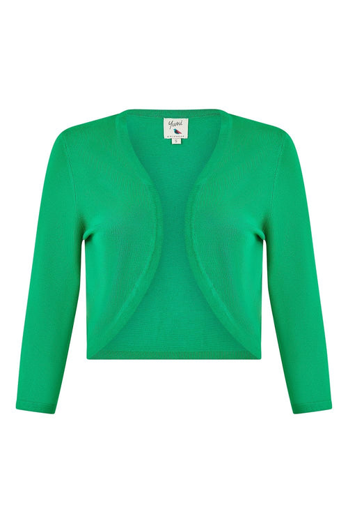 Yumi Green Knitted Curve Bolero