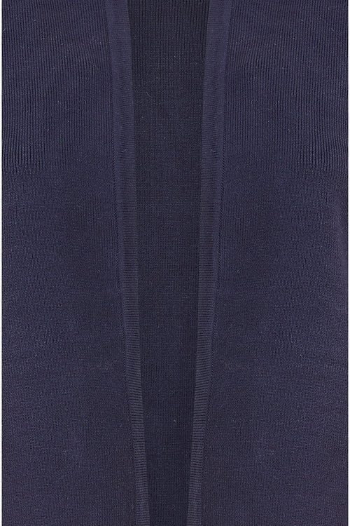 Yumi Navy Cropped Cardigan With Bell Sleeves