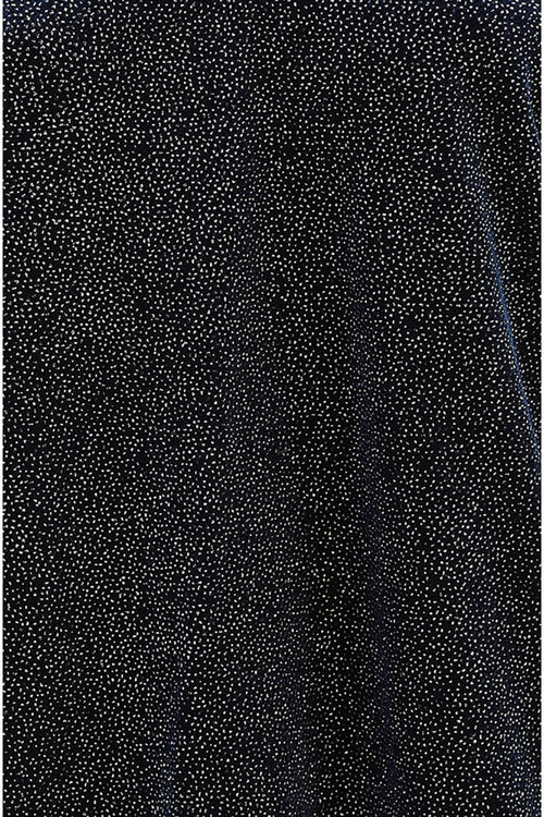 Yumi Navy Sparkle Velvet Relaxed Fit Top With Fluted Sleeves