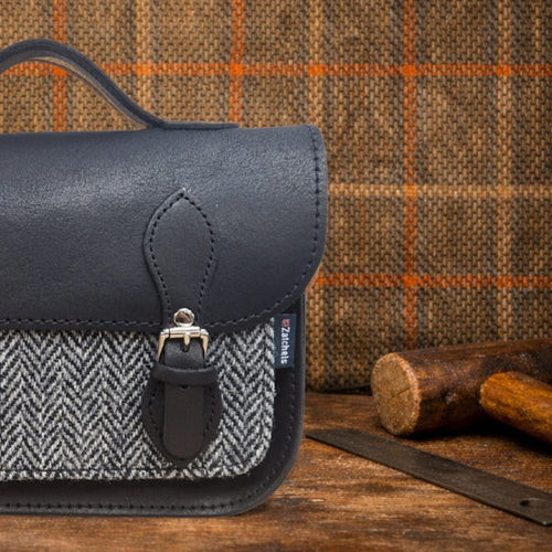 Midi Tannery & Tweed Satchel - Black