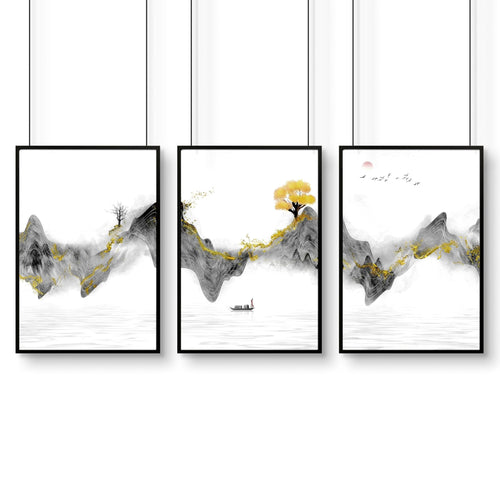 Office walls decor | set of 3 framed wall art