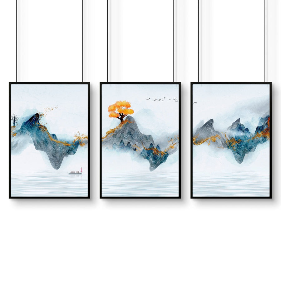 Wall decor for home office | set of 3 wall art