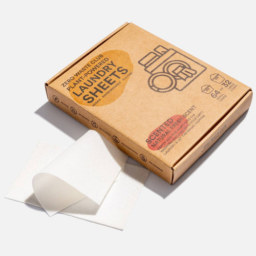 Zero Waste Club Eco-Friendly Laundry Detergent Sheets – Unscented | 64 Washes