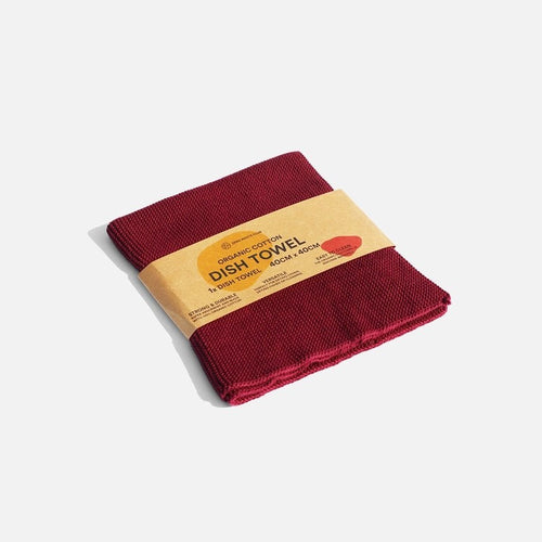 Zero Waste Club Organic Cotton Dish Towels -Plum Red